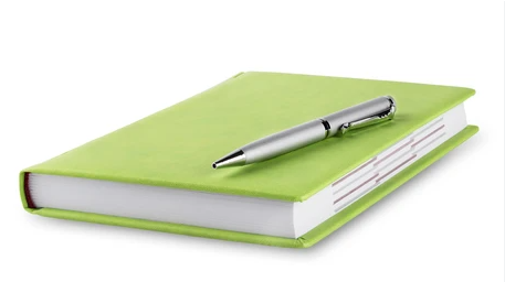 The Time Record Ruled Diary With 1 Pen - Green Diary